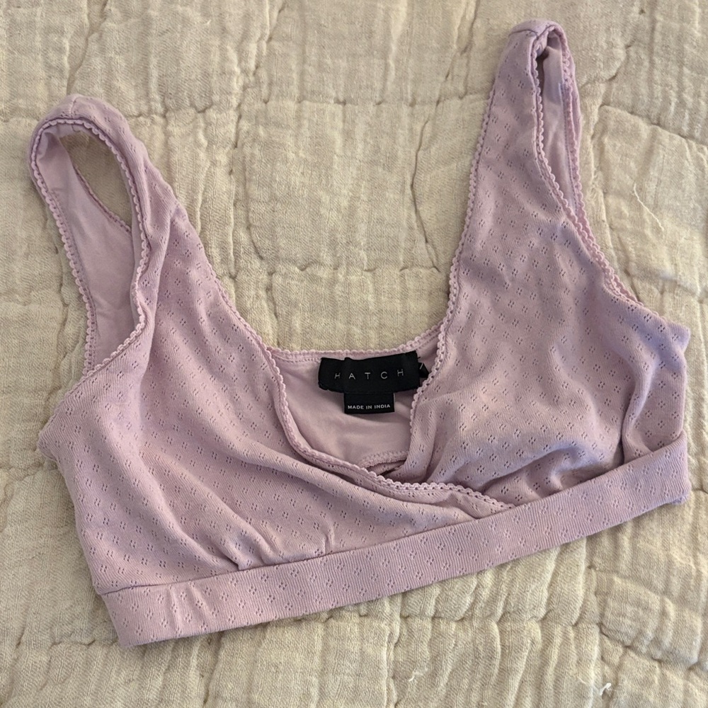 Hatch Lavender Eyelet Lounge Bralette Size 1